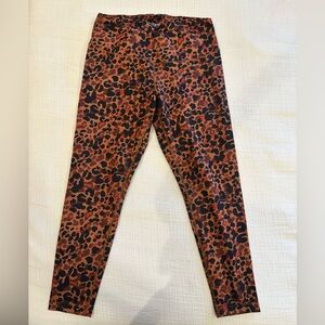 Jessica Simpson Active Leopard Print Leggings in Rust and Black